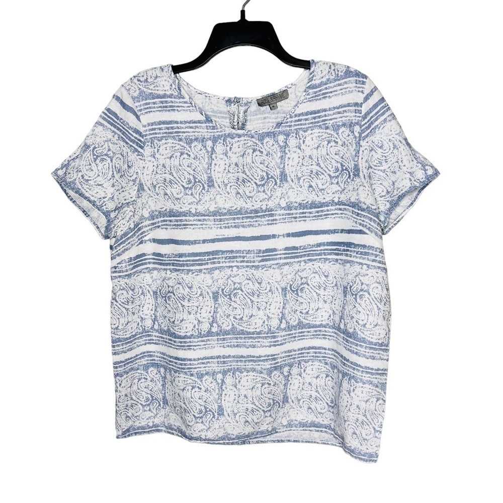 Rose & Rhyme Linen Blend Short Sleeve Top